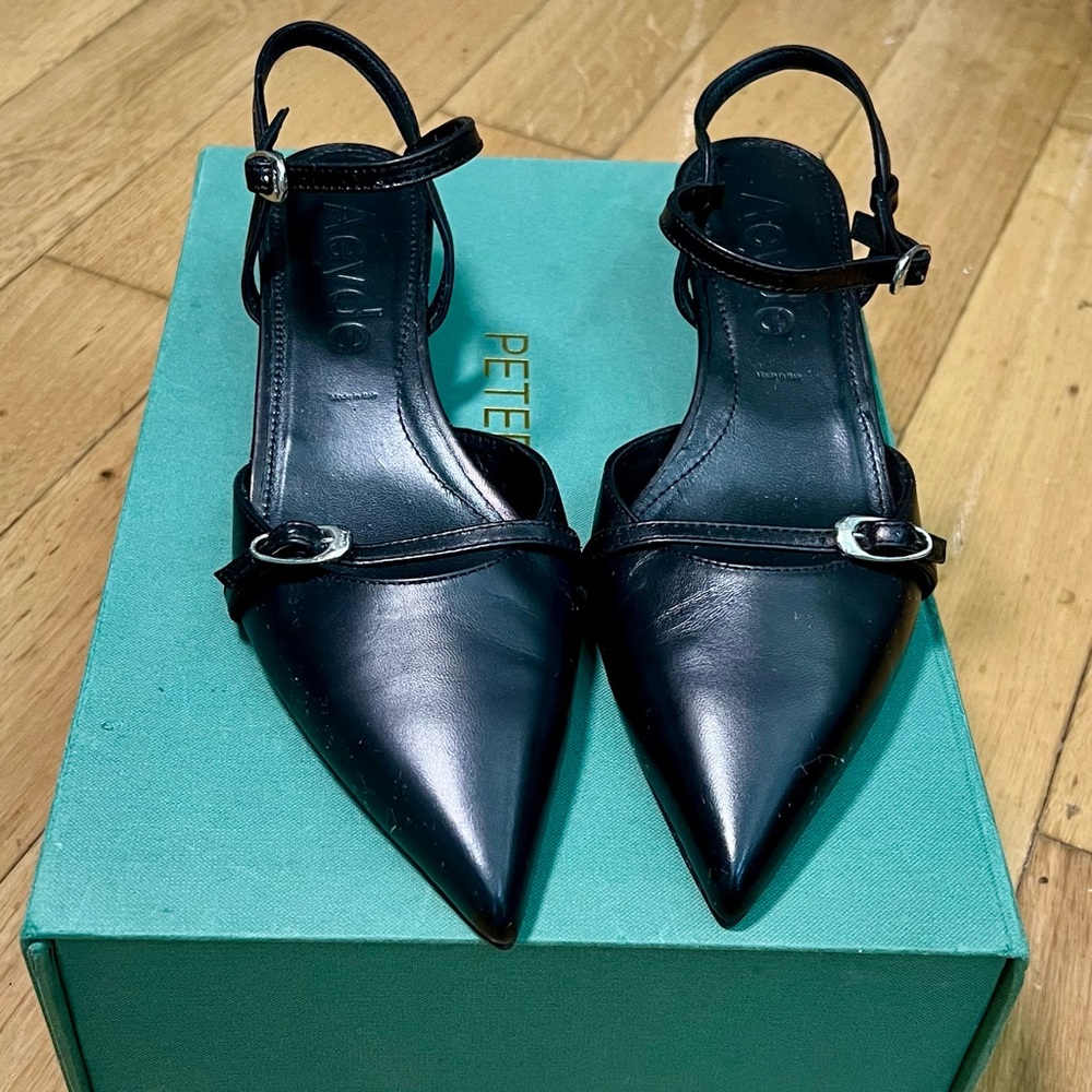Aeyde Melia Sandals - Leather Pumps - Pointed Heels - Black Women Black | Black